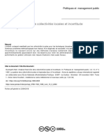 Analyse Financière Des Collectivités Territoriales Et Incertitude