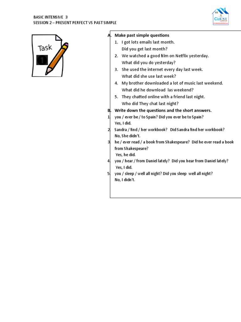 Present Perfect vs Past Simple Practice | PDF | Language Arts ...