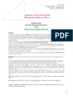 Gouvernance Fiscale, Et Management Public Au Maroc KARIMI Latifa