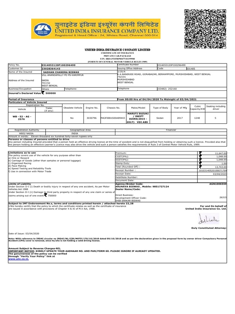 United India Insurance Company Limited: WWW - Uiic.co - in | PDF ...