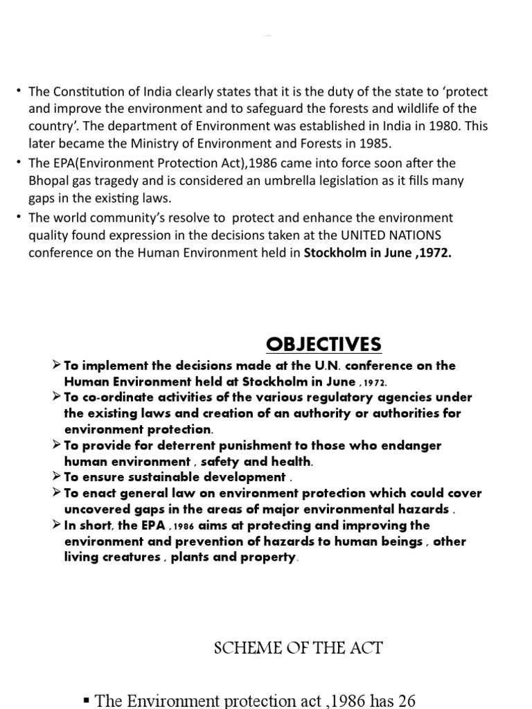 Overview of the Environment Protection Act | PDF | Environmental Issues ...