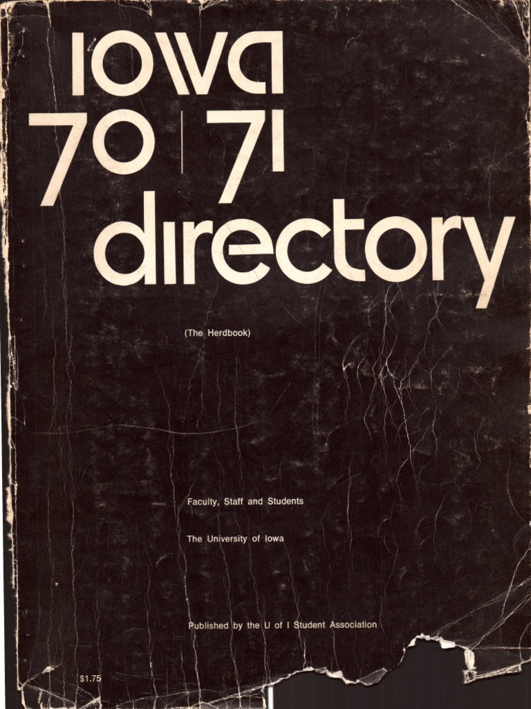 University of Iowa Student, Faculty, and Staff Directory 1970-1971