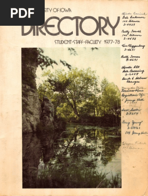 University Of Iowa Student Faculty And Staff Directory 1977 1978 Telephone Numbering Plan