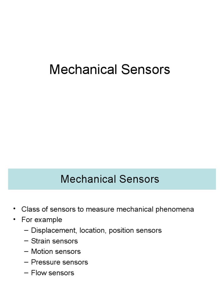 Overview of Mechanical Sensors and Applications | PDF | Inductance ...