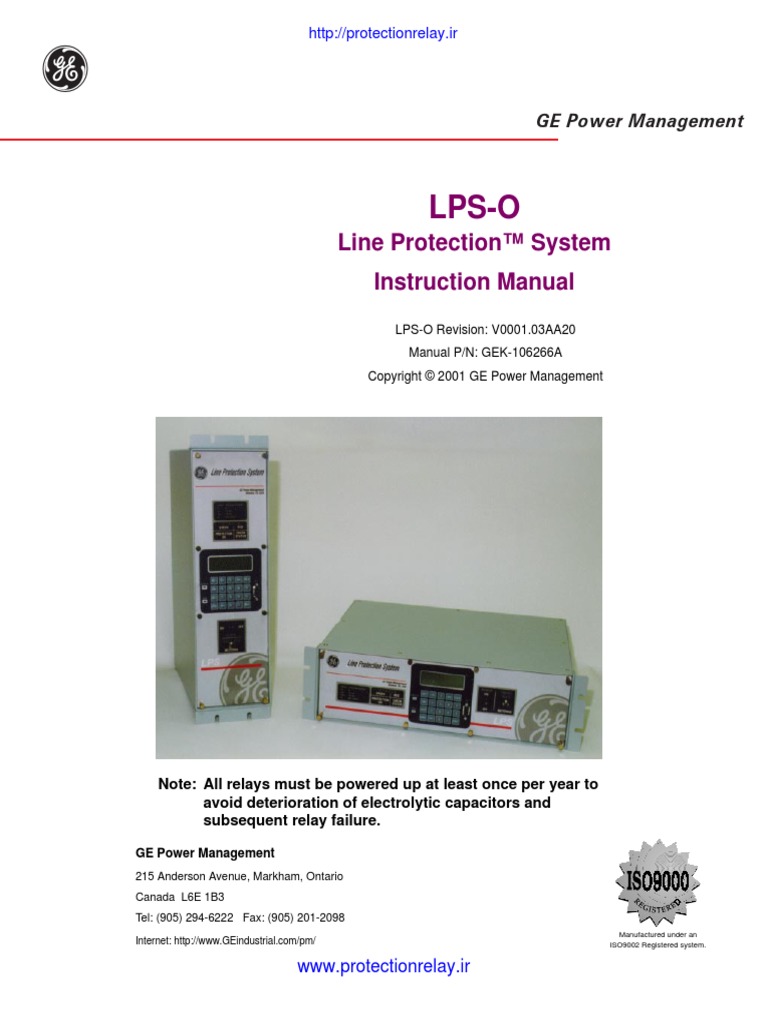 Lps-O: Line Protection™ System Instruction Manual | PDF | Operating ...
