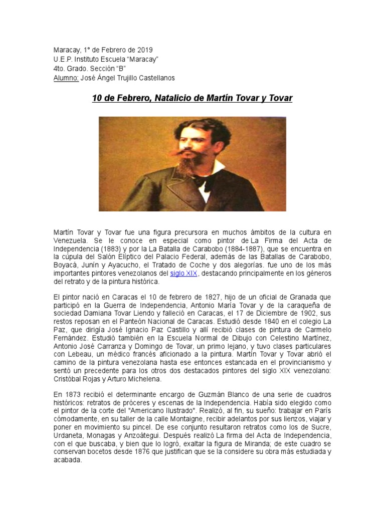 Trabajo Natalicio Martín Tovar y Tovar | PDF | Historia | Clásicos