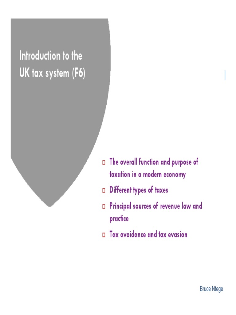 Overview of the UK Tax System | PDF | Taxes | Tax Avoidance