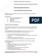 United International University: Internship Report Writing & Supervision Manual