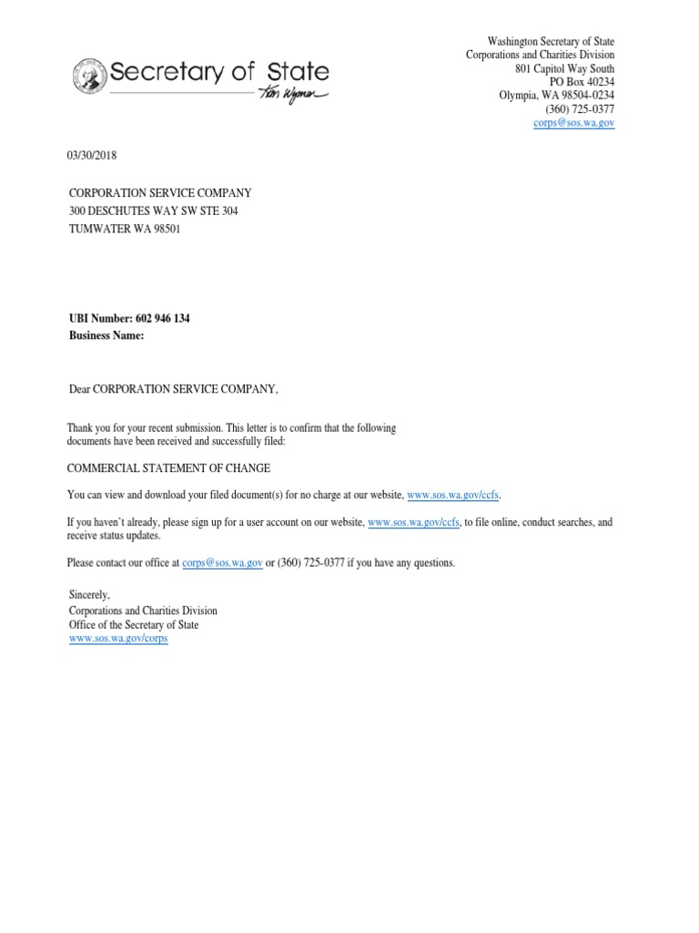 Corpssos Wa.gov UBI Number 602 946 134 Business Name PDF