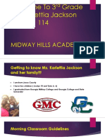 Welcome To 3 Grade Ms. Karlettia Jackson Room # 114: Midway Hills Academy