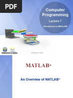 Computer Programming: Introduction To MATLAB