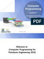 Introduction To Computer Programming