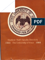 University of Iowa Student, Faculty, and Staff Directory 1983-1984