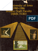 University of Iowa Student, Faculty, and Staff Directory 1985-1986