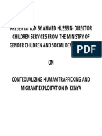 Presentation on Human Trafficking and Child Exploitation in Kenya