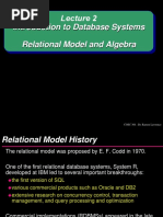 Introduction To Database Systems Relational Model and Algebra