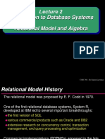 Introduction To Database Systems Relational Model and Algebra