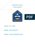 Electrical Circuit 2 HW#3 by Ayhan AbdulAziz Ismail