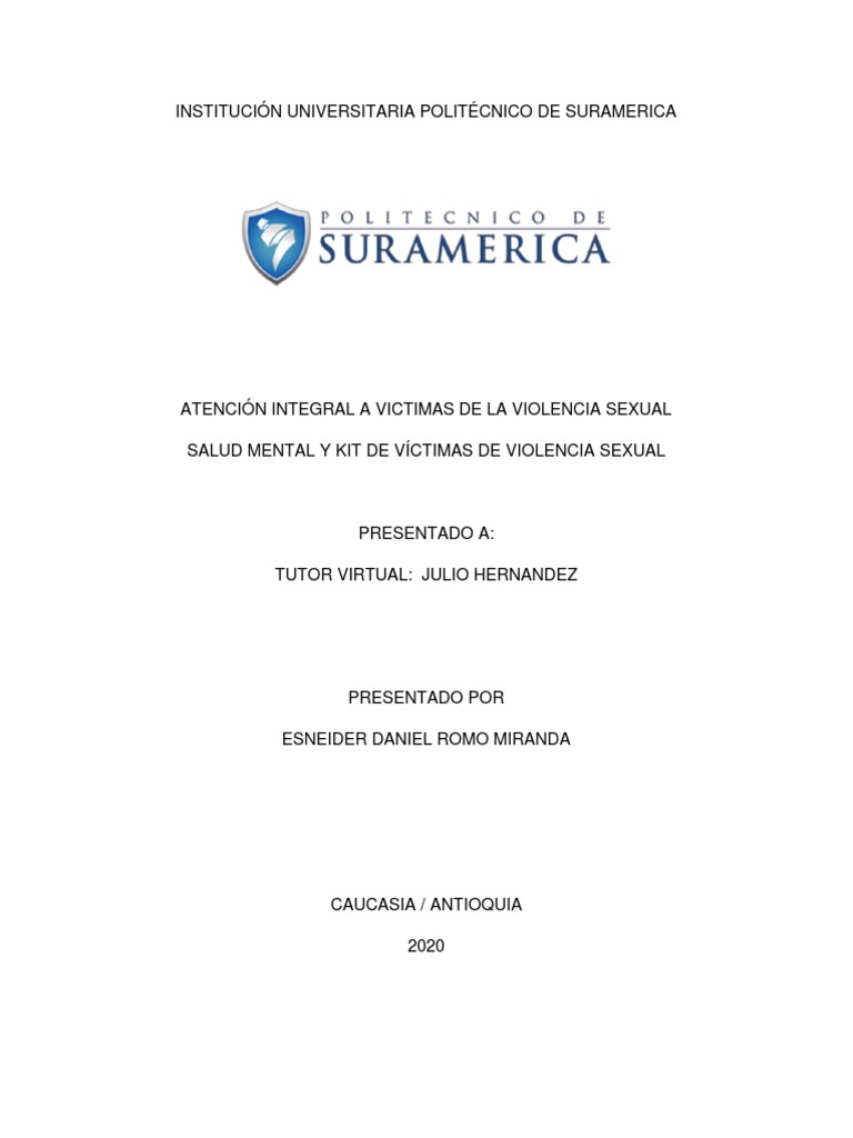Atención Integral a Víctimas de Violencia Sexual | PDF | Ciencias de la ...