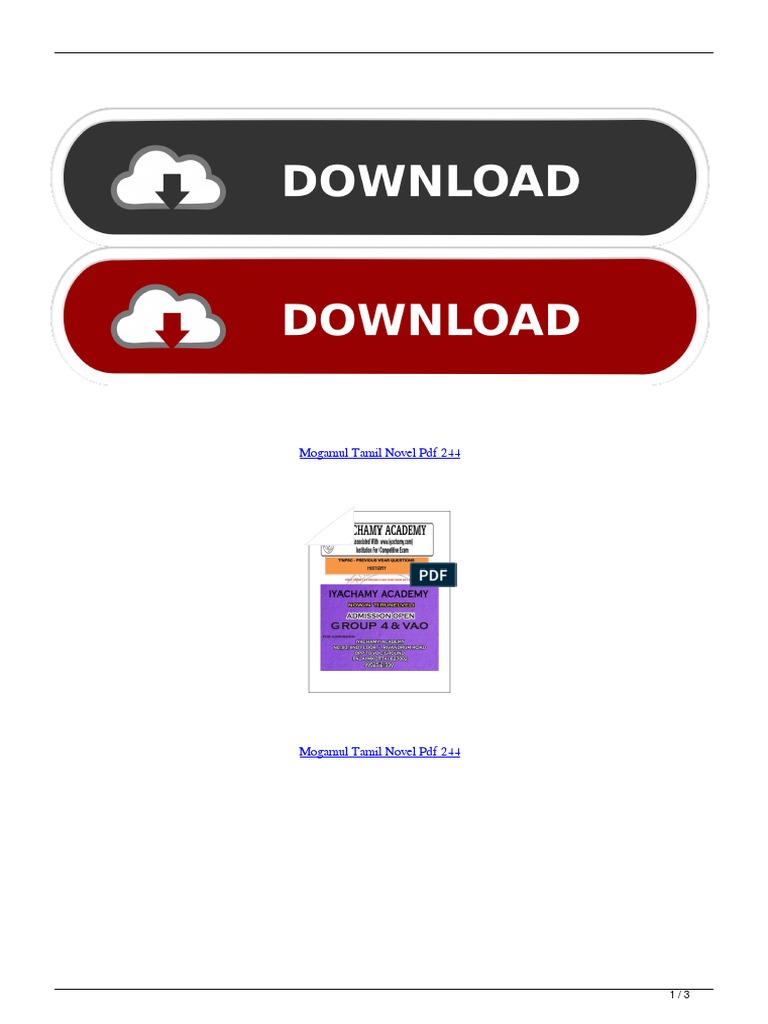 Mogamul Novel Pdf