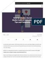How To Create A Social Media Content Calendar: Tips and Templates