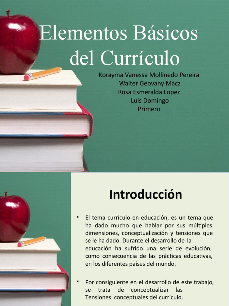 Tensiones y Elementos del Currículo | PDF | Plan de estudios ...