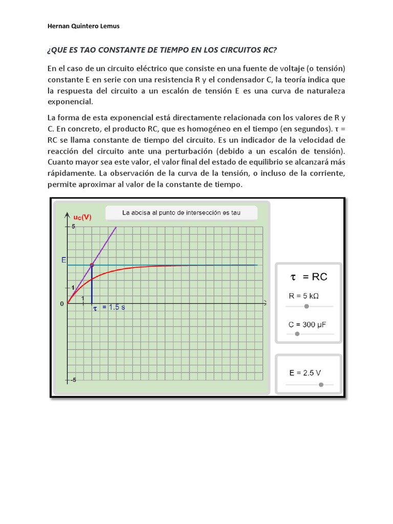 Tao Constante de Tiempo en Los Circuitos RC PDF