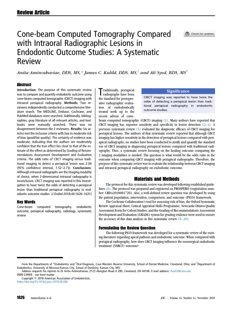 10 1016@j Joen 2018 08 006 | PDF | Systematic Review | Medical Imaging