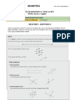 GUÍA DE REFUERZO Y APLICACIÓN - Rectas y Ángulos