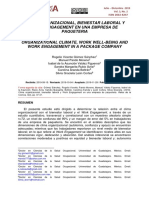 Clima Organizacional, Bienestar Laboral y Work Engagement en Una Empresa de Paqueteria PDF