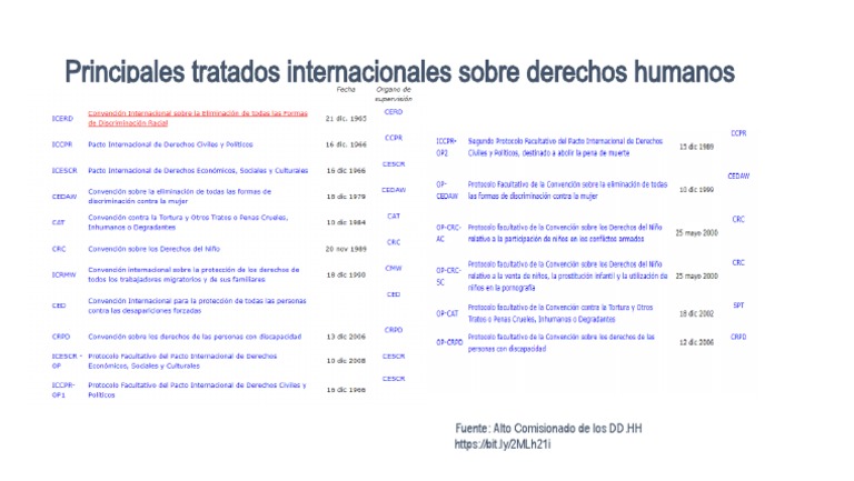 Principales Tratados Internacionales Sobre Derechos Humanos | PDF
