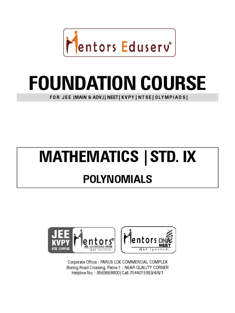 Grade 9 Polynomial Guide | PDF | Division (Mathematics) | Factorization