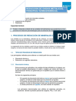 Módulo 5 Reducción de Óxidos Metálicos, Principios Termodinámicos