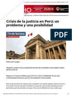 Crisis de La Justicia en Perú - Un Problema y Una Posibilidad - Noticias Jurídicas y Análisis de Nuevas Leyes