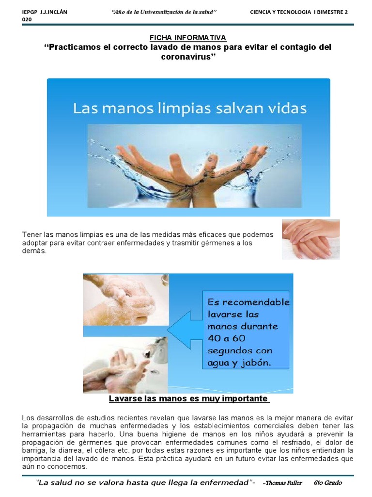 Importancia del Lavado de Manos | PDF | Lavado de manos | Salud pública