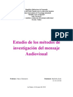 Estudio de Los Métodos de Investigación Del Mensaje Audiovisual