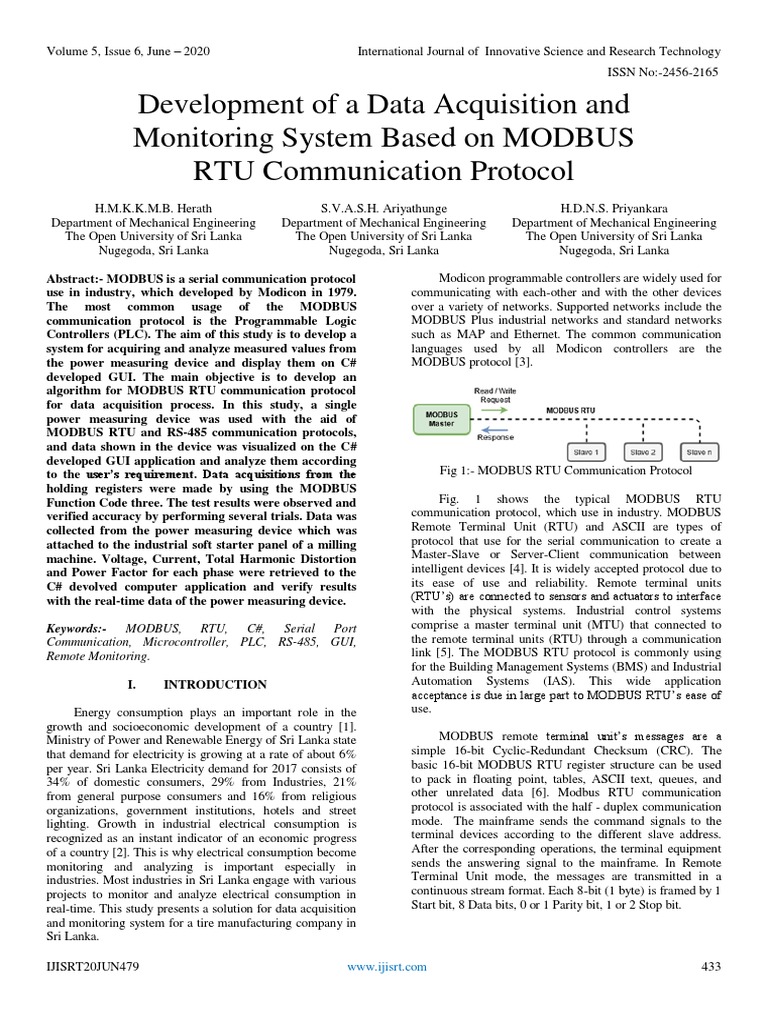 MODBUS RTU Data Acquisition System | PDF | Computer Engineering ...