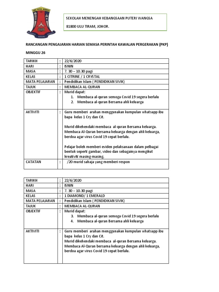 Rph Pkp Minggu 26 Pdf