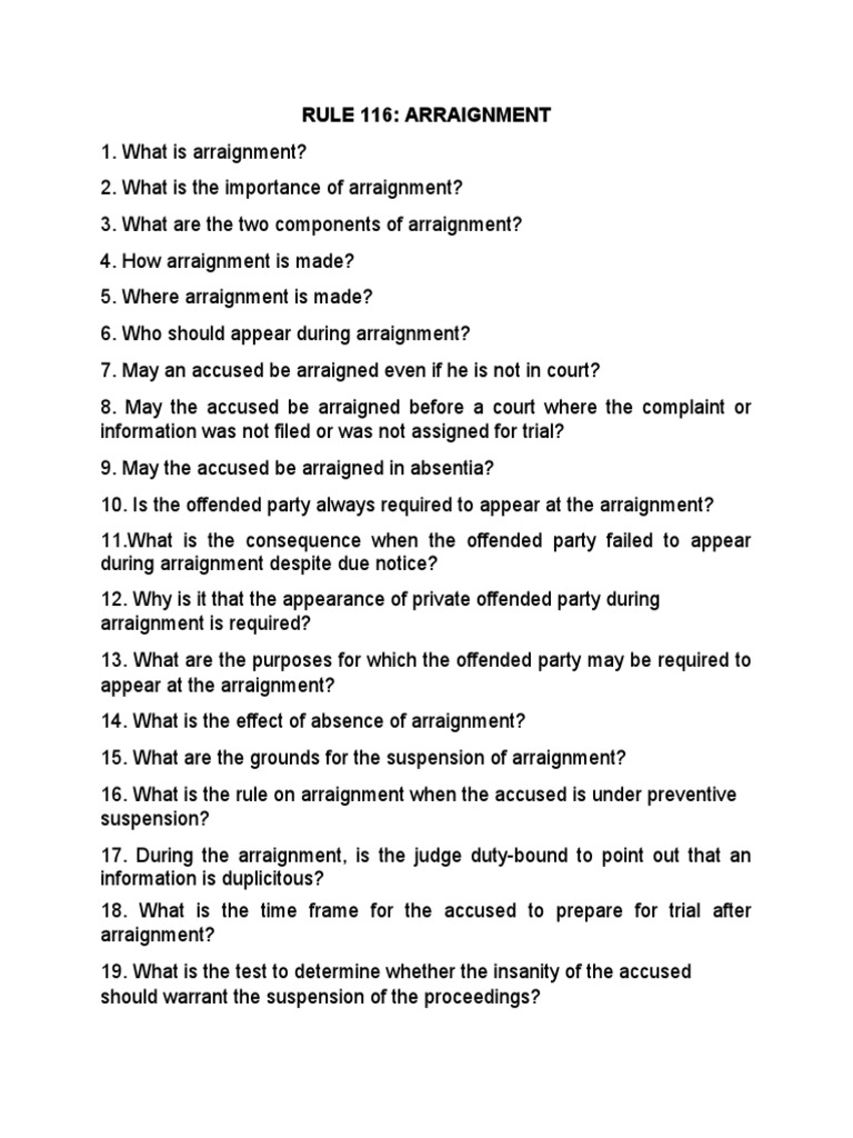 RULE 116-Sameques | PDF | Plea | Plea Bargain