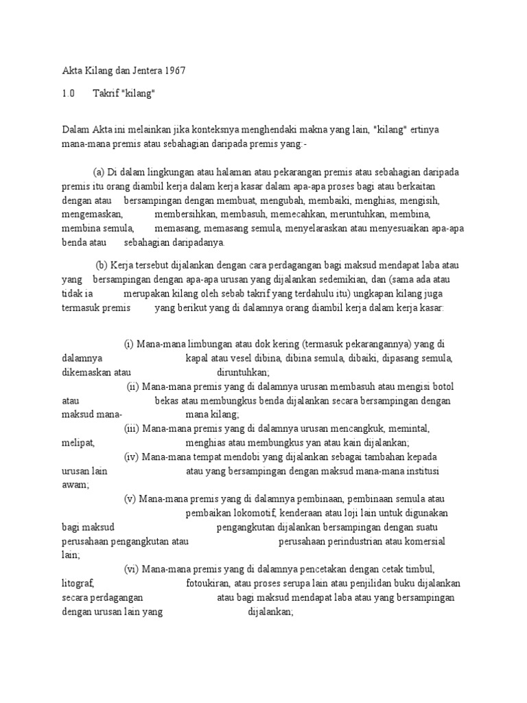 Akta Kilang Dan Jentera 1967  PDF