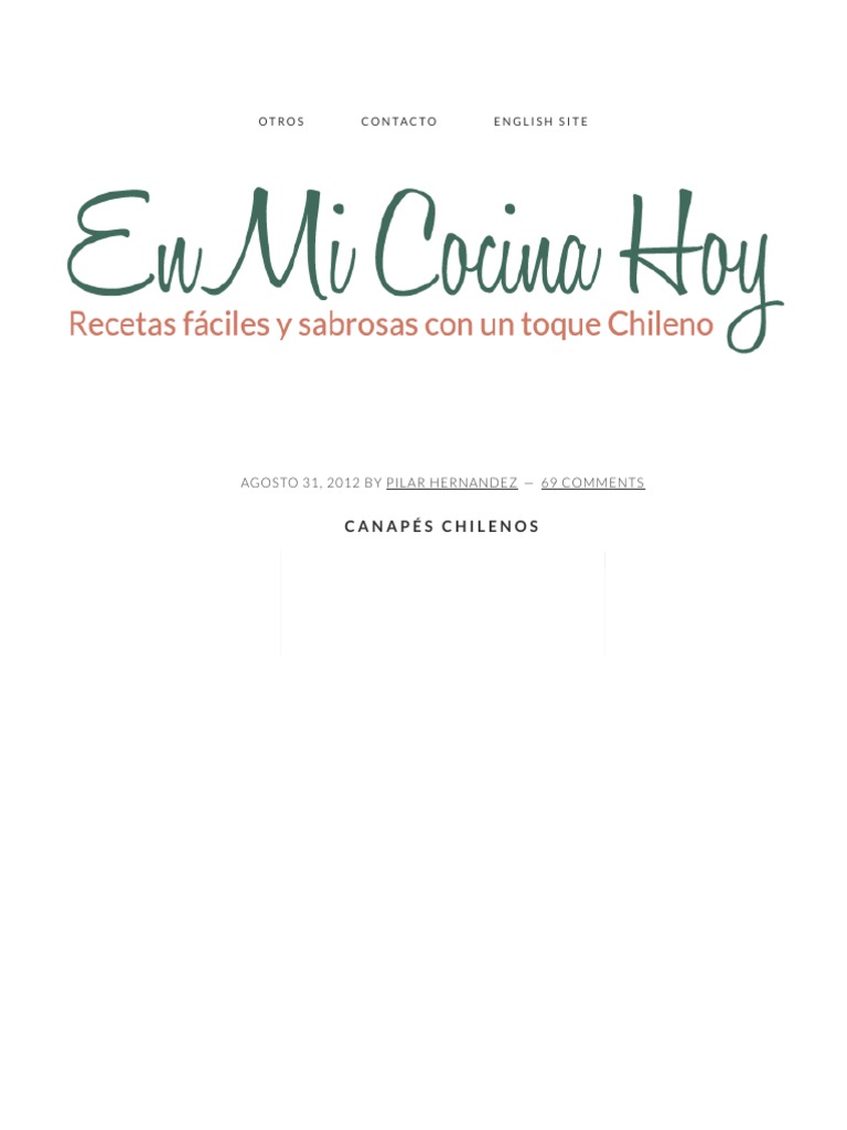 Canapés chilenos _ En Mi Cocina Hoy.pdf PDF Alimentos Preparación de comida y bebida