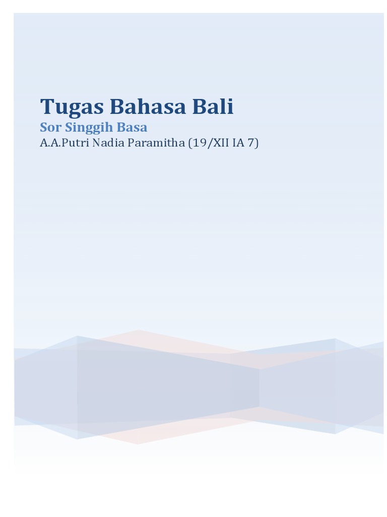 Tugas Bahasa Bali
