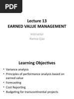 Earned Value Management: Instructor Hamza Ejaz