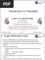 2nd Semster - Lec03 - Introduction To Theodolite PDF