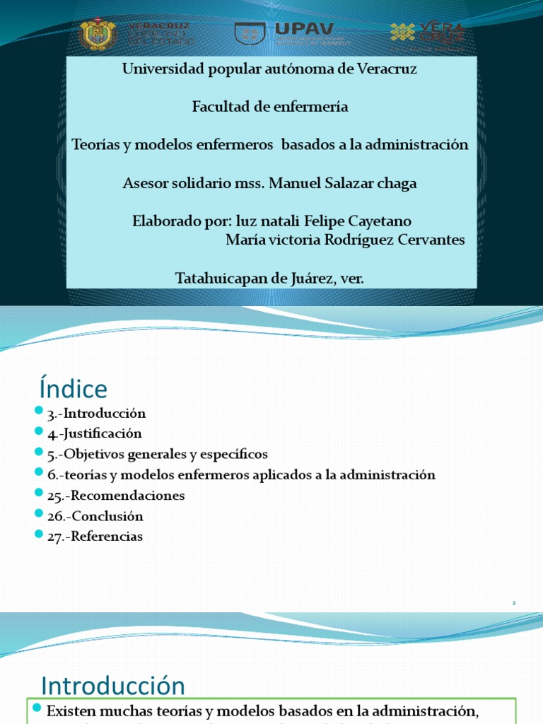 Teorías y Modelos Enfermeros Aplicados A La Administración | PDF |  Enfermería | ruiseñor de Florencia