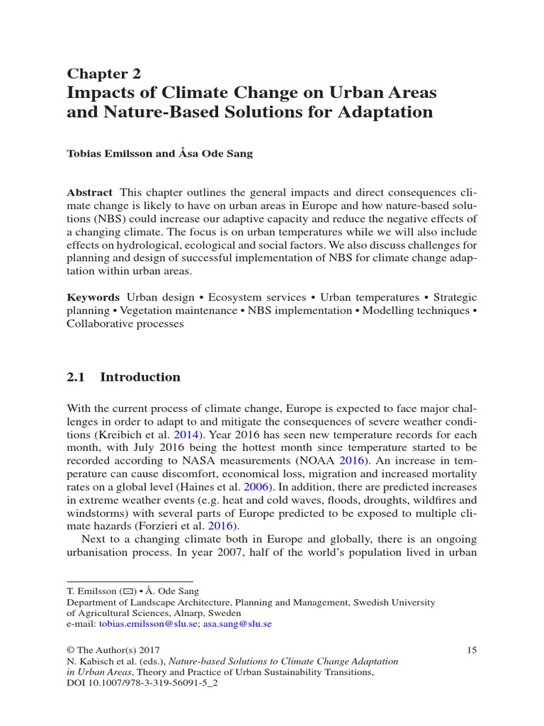 Impacts of Climate Change On Urban Areas and Nature | PDF | Green ...
