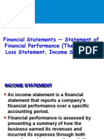 Financial Statements - Statement of Financial Performance (The Profit and Loss Statement, Income Statement)