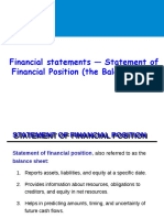 Financial Statements - Statement of Financial Position (The Balance Sheet)