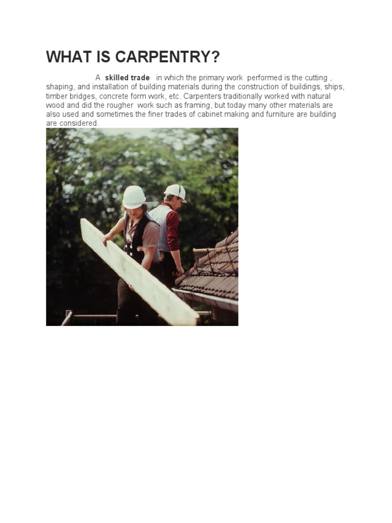 What Is Carpentry PDF