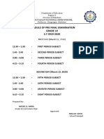 g10 Exam Sched